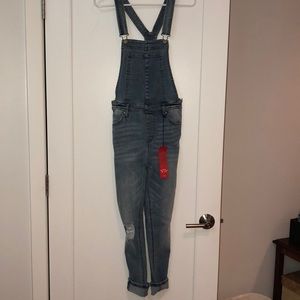 BRAND NEW trendy overalls with ripped knee